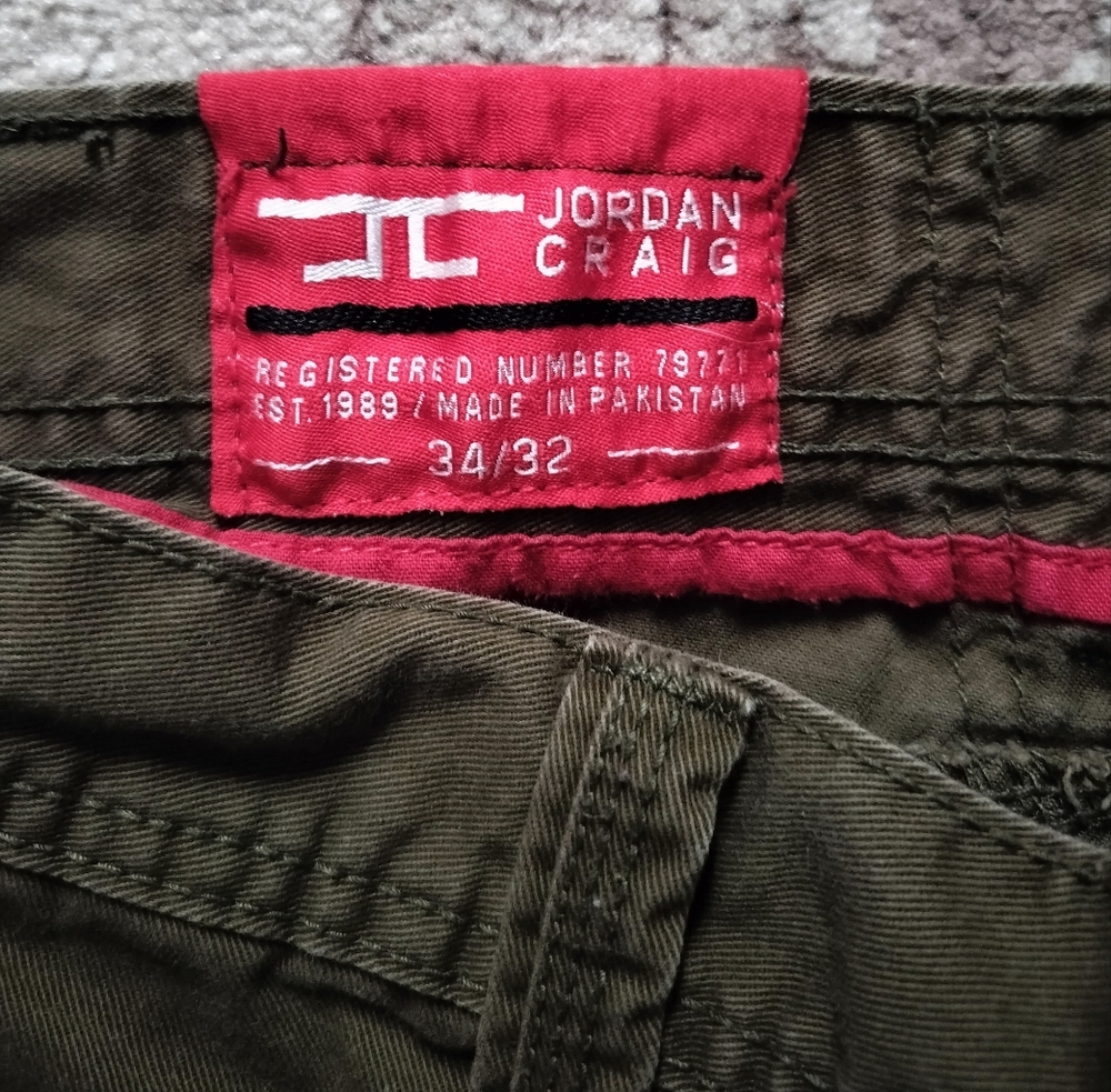 Jordan Craig Army Green Cargo Pants 34/32 - Picture 3 of 9